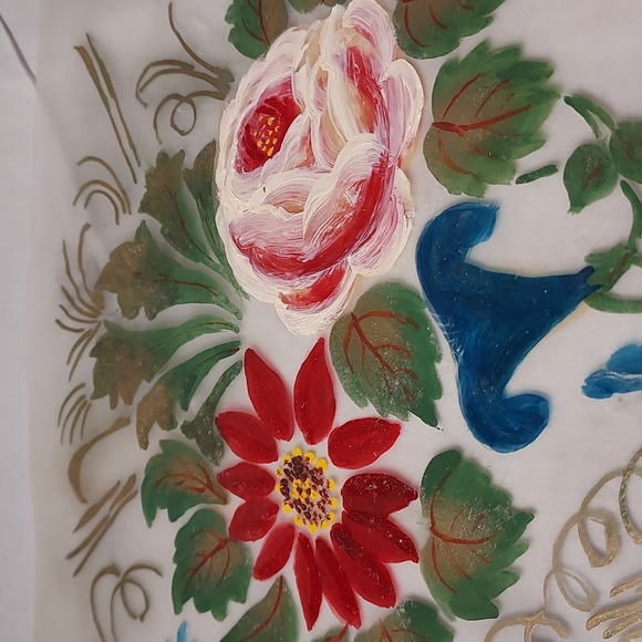 RARE and Vintage Hand Painted Flowers on Plastic Like Paper With Instructions - Picture 8 of 16